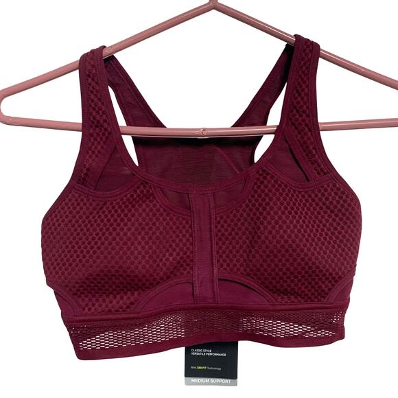 Nike Women's Maroon Training Mesh Padded Sports Racerback Bra Size XS - Picture 1 of 4